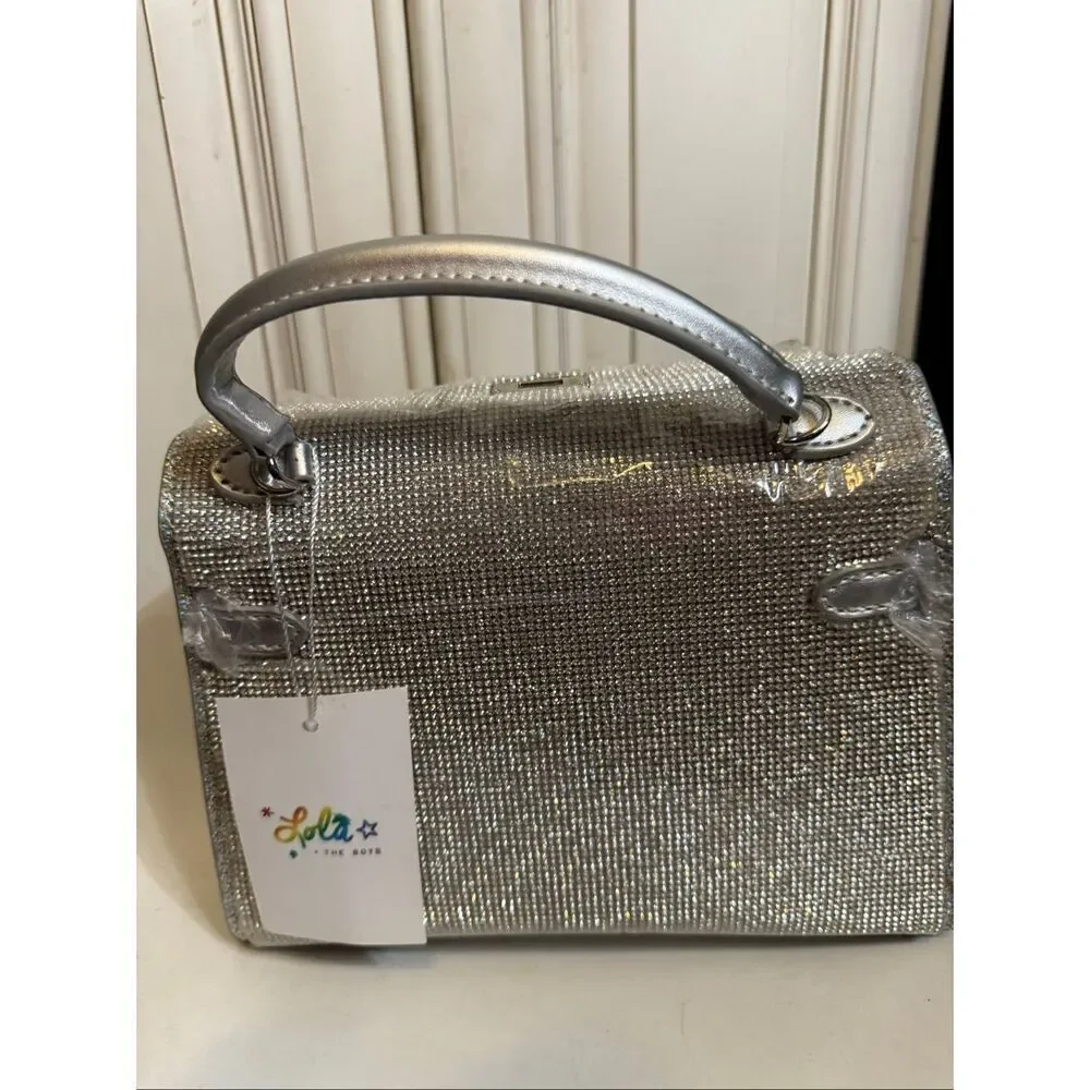 Lola+The Boys Women's Rhinestone Crystal Dream Evening Purse Silver OS NWT